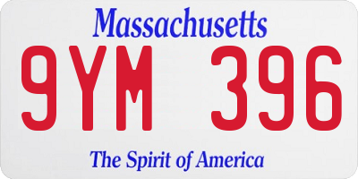 MA license plate 9YM396