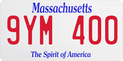 MA license plate 9YM400