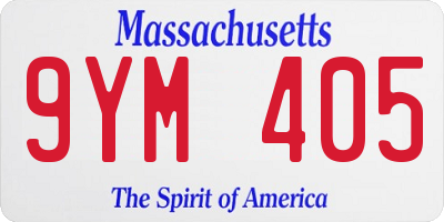 MA license plate 9YM405