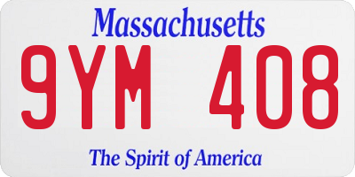 MA license plate 9YM408