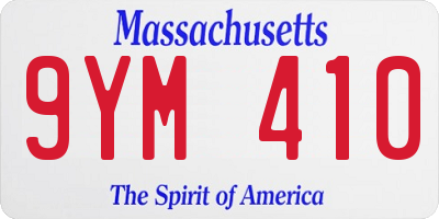 MA license plate 9YM410