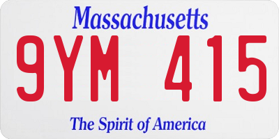 MA license plate 9YM415