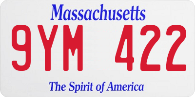 MA license plate 9YM422