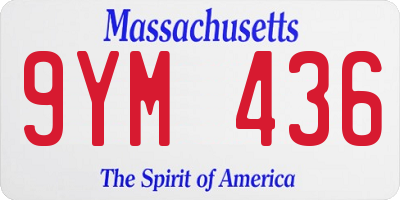 MA license plate 9YM436