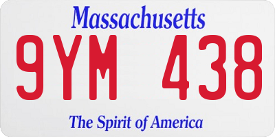 MA license plate 9YM438