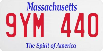 MA license plate 9YM440