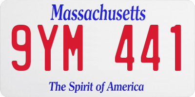 MA license plate 9YM441