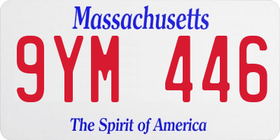 MA license plate 9YM446
