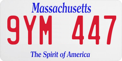 MA license plate 9YM447