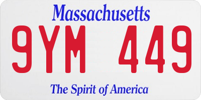 MA license plate 9YM449
