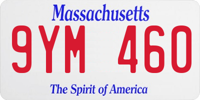 MA license plate 9YM460