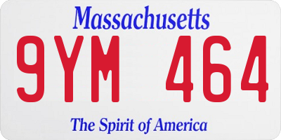 MA license plate 9YM464