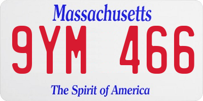 MA license plate 9YM466