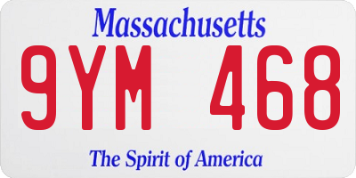 MA license plate 9YM468