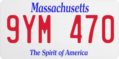 MA license plate 9YM470