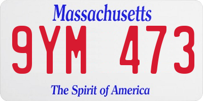 MA license plate 9YM473