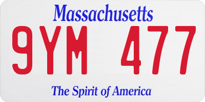 MA license plate 9YM477