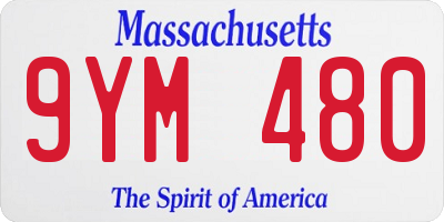 MA license plate 9YM480