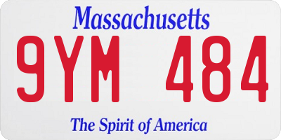 MA license plate 9YM484