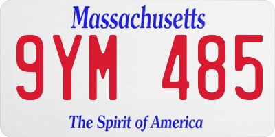MA license plate 9YM485