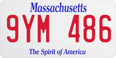MA license plate 9YM486