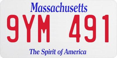 MA license plate 9YM491
