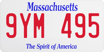 MA license plate 9YM495