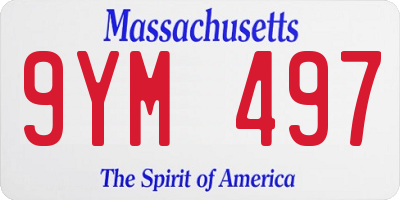 MA license plate 9YM497