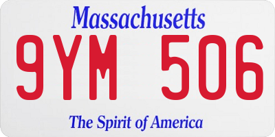 MA license plate 9YM506