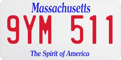MA license plate 9YM511