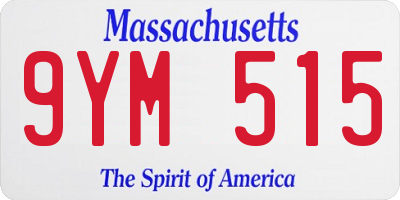 MA license plate 9YM515