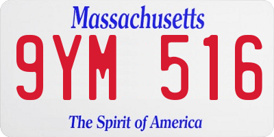 MA license plate 9YM516