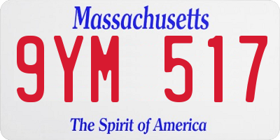 MA license plate 9YM517