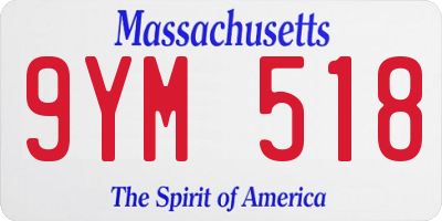 MA license plate 9YM518