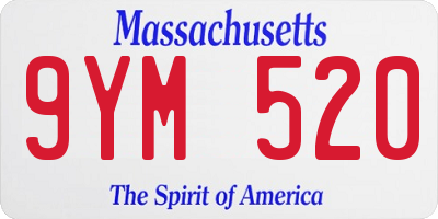 MA license plate 9YM520