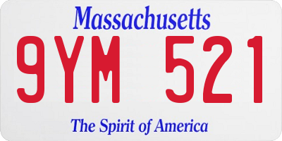 MA license plate 9YM521