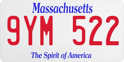 MA license plate 9YM522