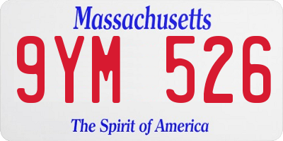 MA license plate 9YM526