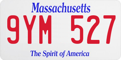 MA license plate 9YM527