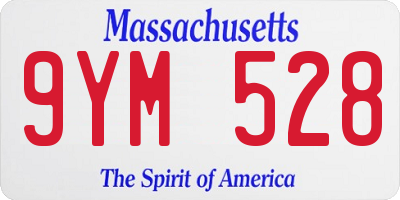 MA license plate 9YM528
