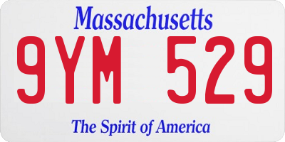 MA license plate 9YM529