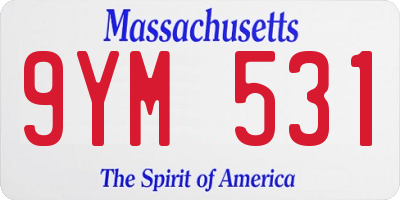 MA license plate 9YM531