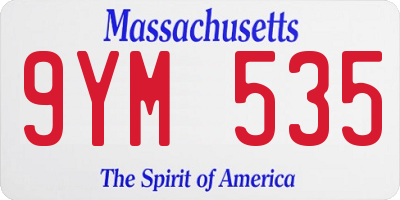 MA license plate 9YM535