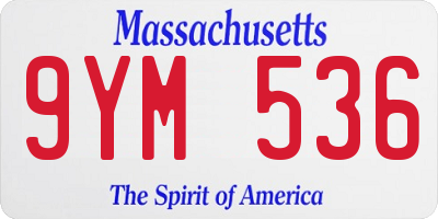 MA license plate 9YM536
