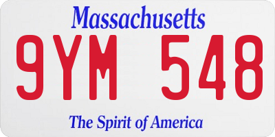 MA license plate 9YM548