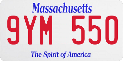 MA license plate 9YM550