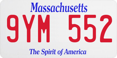 MA license plate 9YM552