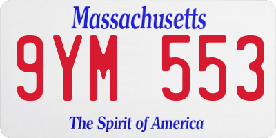 MA license plate 9YM553