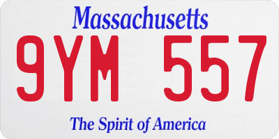 MA license plate 9YM557