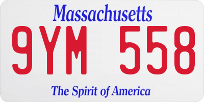 MA license plate 9YM558